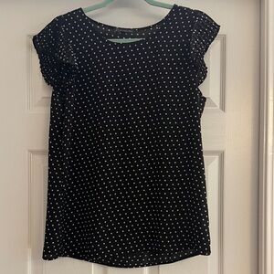 Adrianna Papell Black Polka Dot Blouse